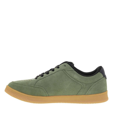 Tennis en cuir kaki avec semelle à talon plat...