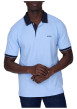 Thumbnail Polo en coton biologique ciel uni avec un col boutonné et une coupe droite