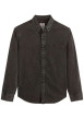 Thumbnail Chemise en coton anthracite en jean avec une coupe droite et un col américain