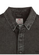 Thumbnail Chemise en coton anthracite en jean avec une coupe droite et un col américain - Image 2