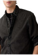 Thumbnail Chemise en coton anthracite en jean avec une coupe droite et un col américain - Image 6