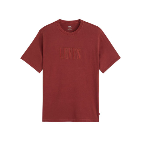 T-shirt en coton bordeaux uni avec une coupe...