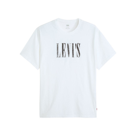 T-shirt en coton blanc uni avec logo imprimé et...
