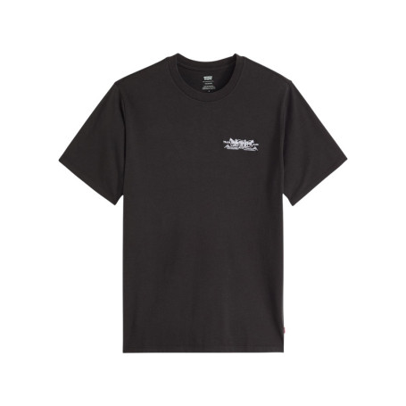 T-shirt en coton noir imprimé avec une coupe...