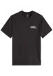 Thumbnail T-shirt en coton noir imprimé avec une coupe droite et un col rond