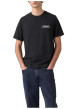 Thumbnail T-shirt en coton noir imprimé avec une coupe droite et un col rond - Image 6