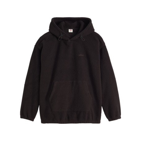 Sweat noir uni en sherpa avec une coupe droite...