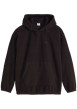 Thumbnail Sweat noir uni en sherpa avec une coupe droite et un col à capuche