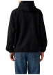 Thumbnail Sweat noir uni en sherpa avec une coupe droite et un col à capuche - Image 4