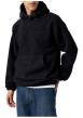 Thumbnail Sweat noir uni en sherpa avec une coupe droite et un col à capuche - Image 5