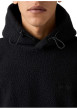 Thumbnail Sweat noir uni en sherpa avec une coupe droite et un col à capuche - Image 6