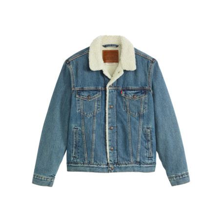 Veste en jean bleue en coton avec une coupe...