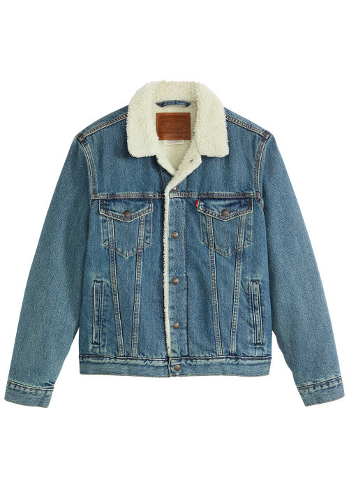 Veste en jean bleue en coton avec une coupe...