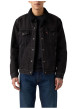 Thumbnail Blouson en coton noir délavé en jean avec une coupe droite et un col à revers - Image 3