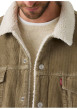Thumbnail Veste en velours côtelé camel en coton avec un col sherpa et une coupe droite - Image 6