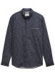 Thumbnail Chemise en coton marine motif fantaisie avec un col à rabats