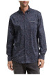 Thumbnail Chemise en coton marine motif fantaisie avec un col à rabats - Image 2