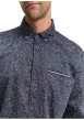 Thumbnail Chemise en coton marine motif fantaisie avec un col à rabats - Image 4