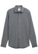 Thumbnail Chemise grise en coton à motif fantaisie pourvue d'une boutonnière