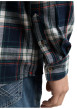 Thumbnail Chemise en coton marine à motif écossais pourvue d'une boutonnière - Image 4