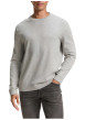 Thumbnail Pull en coton gris clair avec un col rond et des manches longues - Image 2