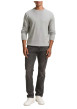 Thumbnail Pull en coton gris clair avec un col rond et des manches longues - Image 5