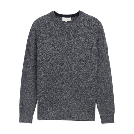 Pull en coton anthracite moucheté avec un col...