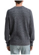 Thumbnail Pull en coton anthracite moucheté avec un col rond et des manches longues - Image 3