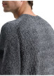 Thumbnail Pull en coton anthracite moucheté avec un col rond et des manches longues - Image 4