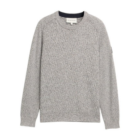 Pull en coton gris clair moucheté avec un col...