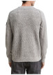 Thumbnail Pull en coton gris clair moucheté avec un col rond et des manches longues - Image 3