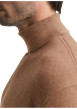 Thumbnail Pull en coton brun uni avec un col roulé et des manches longues - Image 4