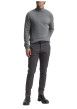Thumbnail Pull en coton gris uni avec un col roulé et des manches longues - Image 4