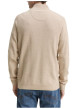 Thumbnail Pull en coton beige uni avec un col camionneur et des manches longues - Image 3