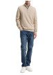 Thumbnail Pull en coton beige uni avec un col camionneur et des manches longues - Image 5