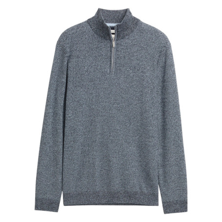 Pull en coton gris uni avec un col camionneur...