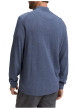 Thumbnail Pull en coton bleu uni avec un col camionneur côtelé à zip - Image 3