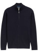 Thumbnail Gilet en coton marine uni avec un col montant et des manches longues