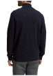 Thumbnail Gilet en coton marine uni avec un col montant et des manches longues - Image 3