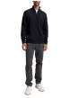 Thumbnail Gilet en coton marine uni avec un col montant et des manches longues - Image 5