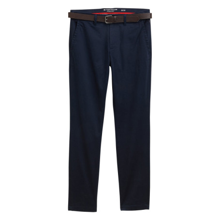 Pantalon Chino Soft en coton marine avec...