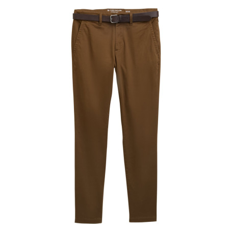 Pantalon Chino Soft en coton camel avec...