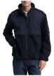 Thumbnail Sweat bi-matière marine uni avec un col montant et glissière - Image 2