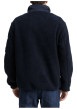 Thumbnail Sweat bi-matière marine uni avec un col montant et glissière - Image 3