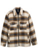 Thumbnail Veste beige à motif écossais avec un col chemise et manches longues