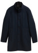 Thumbnail Manteau marine uni avec un col montant et boutonnière à l'avant