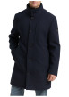 Thumbnail Manteau marine uni avec un col montant et boutonnière à l'avant - Image 2