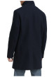 Thumbnail Manteau marine uni avec un col montant et boutonnière à l'avant - Image 3