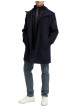 Thumbnail Manteau marine uni avec un col montant et boutonnière à l'avant - Image 5