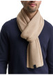 Thumbnail Echarpe beige unie en matière douce effet côtelé - Image 2